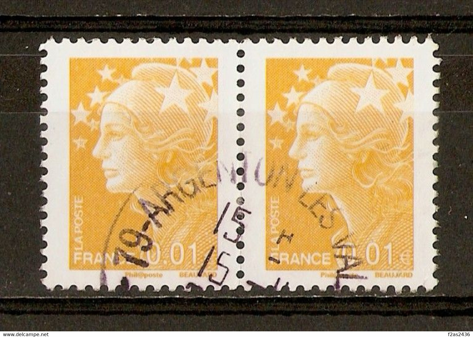 2008 Marianne De Beaujard Paire N°4226 (Superbe Variétés Phosphore Tenant à Quasi Normale) - Used Stamps