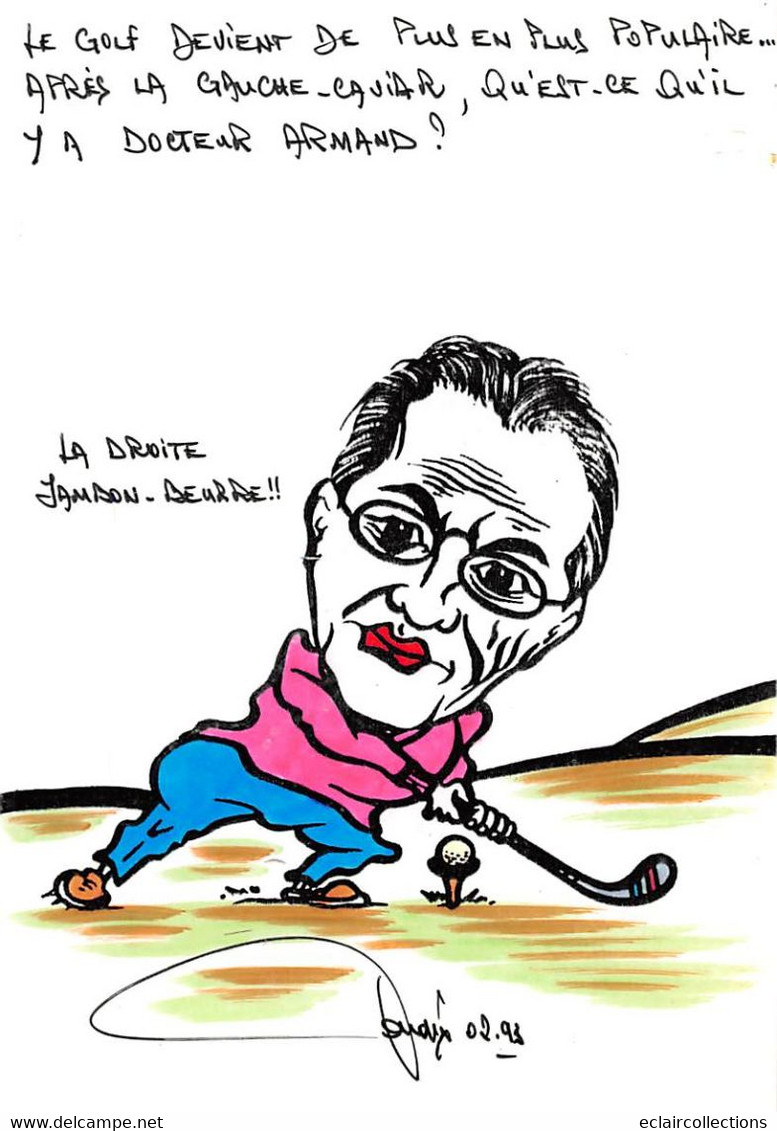 Sport:   Golf  Satyrique Politique.  Docteur Armand. Gauche Caviar    Illustré. Tirage 8/10  (voir Scan) - Golf