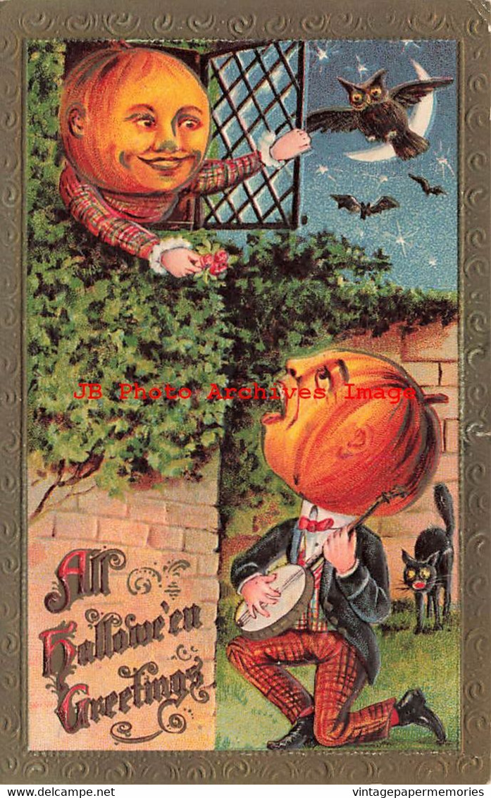 325285-Halloween, Gottschalk No 2171-5, Pumpkin Head Man Singing To Pumpkin Head Woman - Halloween