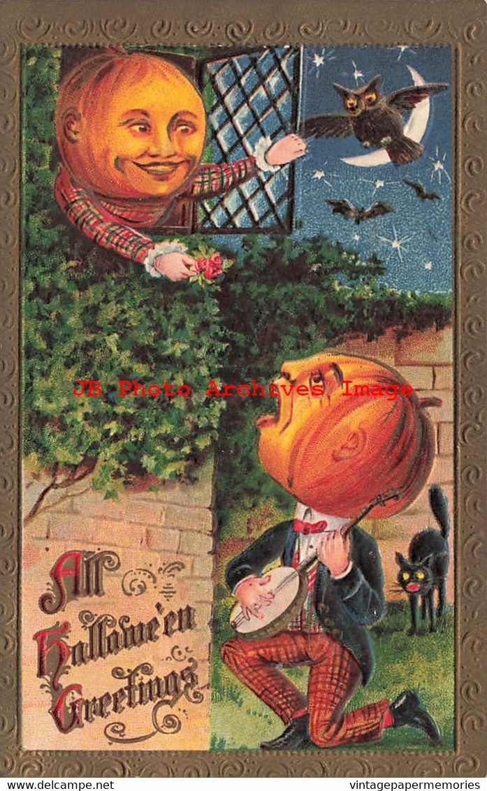 325287-Halloween, Gottschalk No 2171-5, Pumpkin Head Man Singing To Pumpkin Head Woman - Halloween