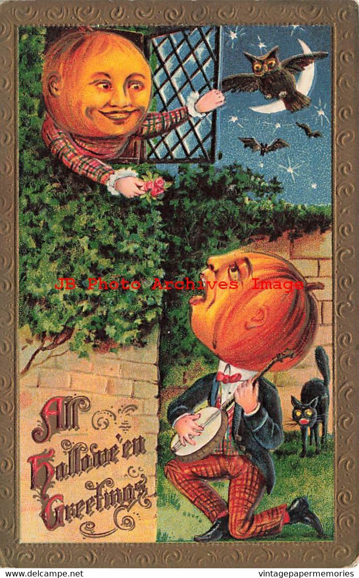 325289-Halloween, Gottschalk No 2171-5, Pumpkin Head Man Singing To Pumpkin Head Woman - Halloween