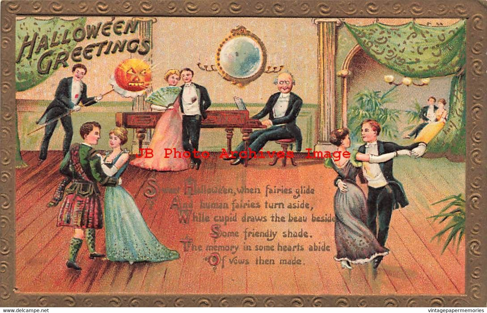 325293-Halloween, Gottschalk No 2171-7, Man Playing Piano For Couples Dancing - Halloween