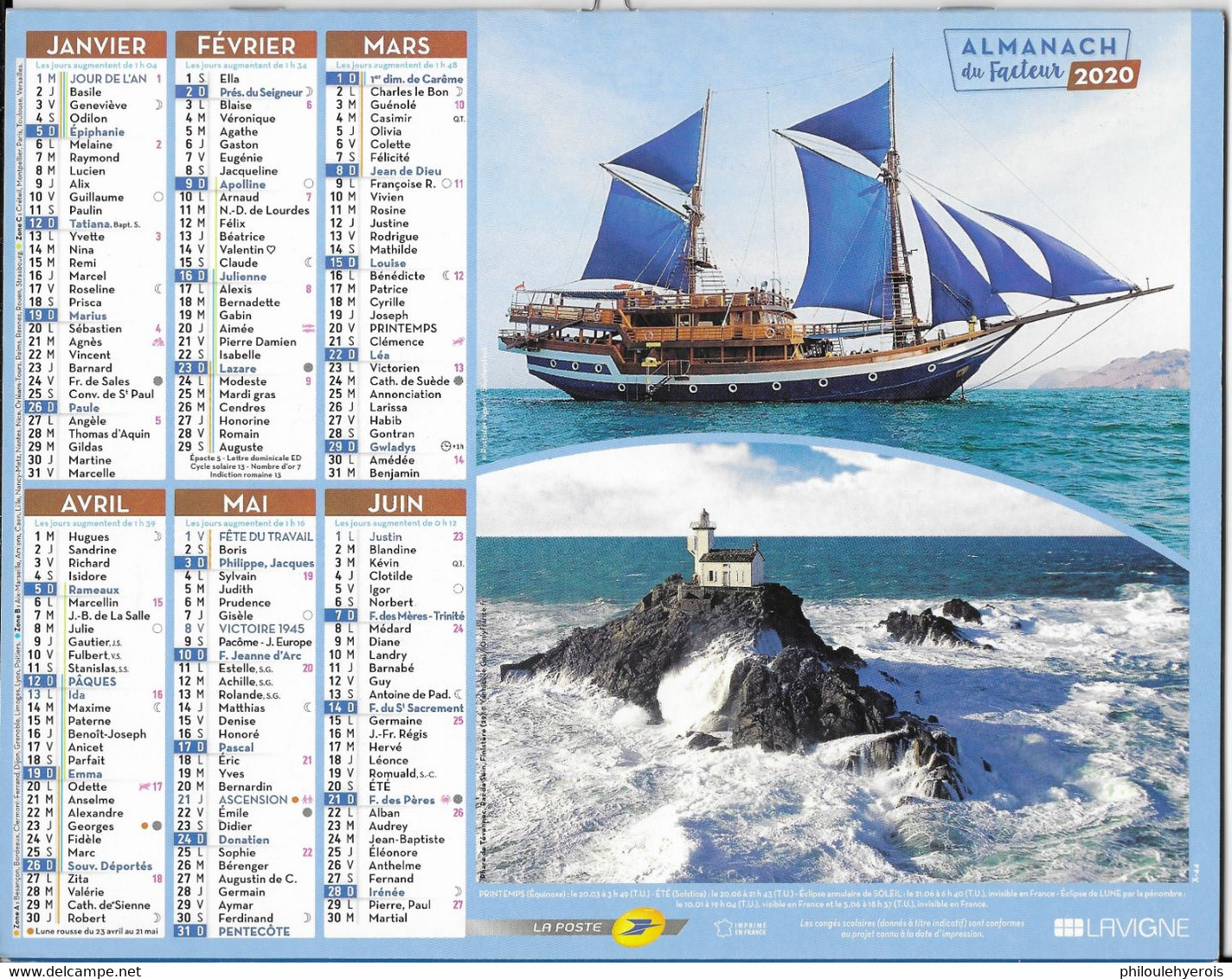 CALENDRIER 2020  PHARES BATEAUX BRETAGNE - Formato Grande : 2001-...