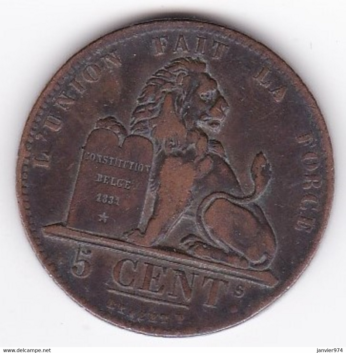 Belgique . 5 Centimes 1833 . Leopold Premier - 5 Cent