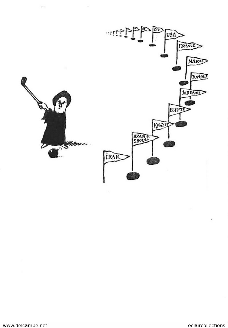 Sport:   Golf  Satyrique Politique.    Ayatollah Et Irak    (voir Scan) - Golf