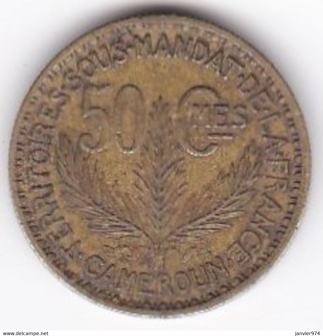 Territoire Sous Mandat De La France. Cameroun. 50 Centimes 1926. Lec 4 - Kamerun