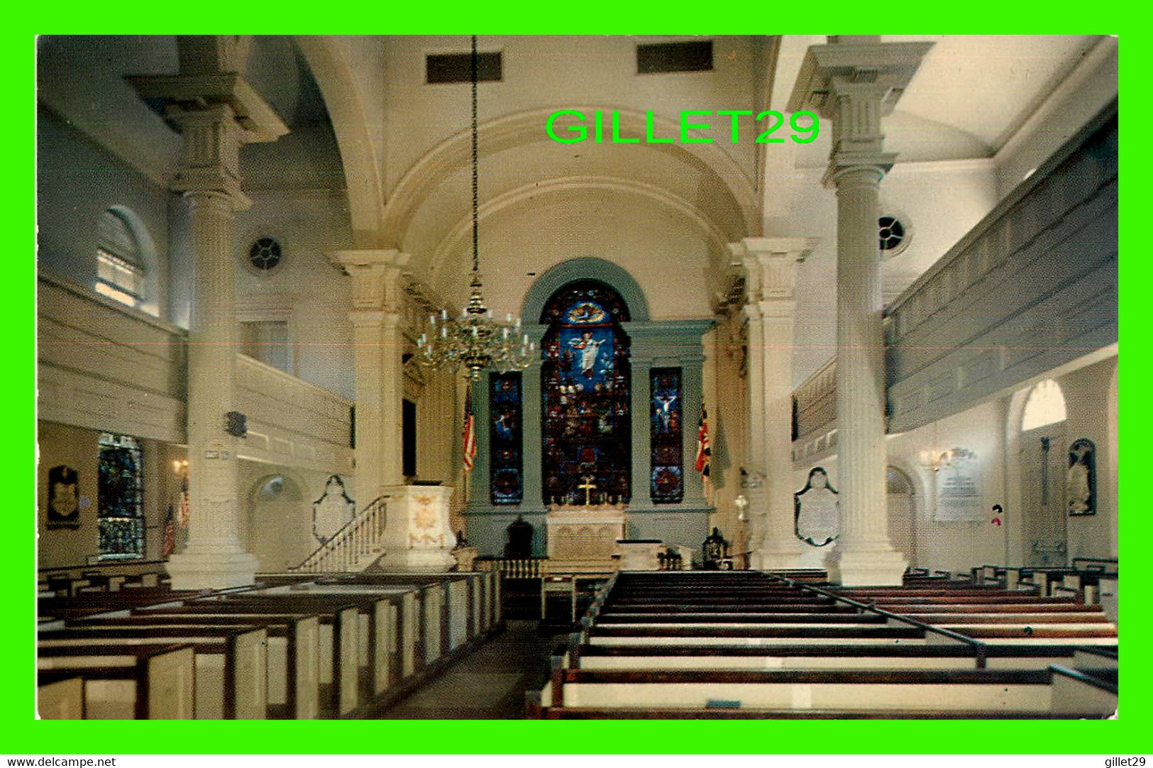 HARRISBURG, PA - INTERIOR OF CHRIST CHURCH, FOUNDED IN 1695 - 1956 CUSTOM STUDIOS - - Harrisburg