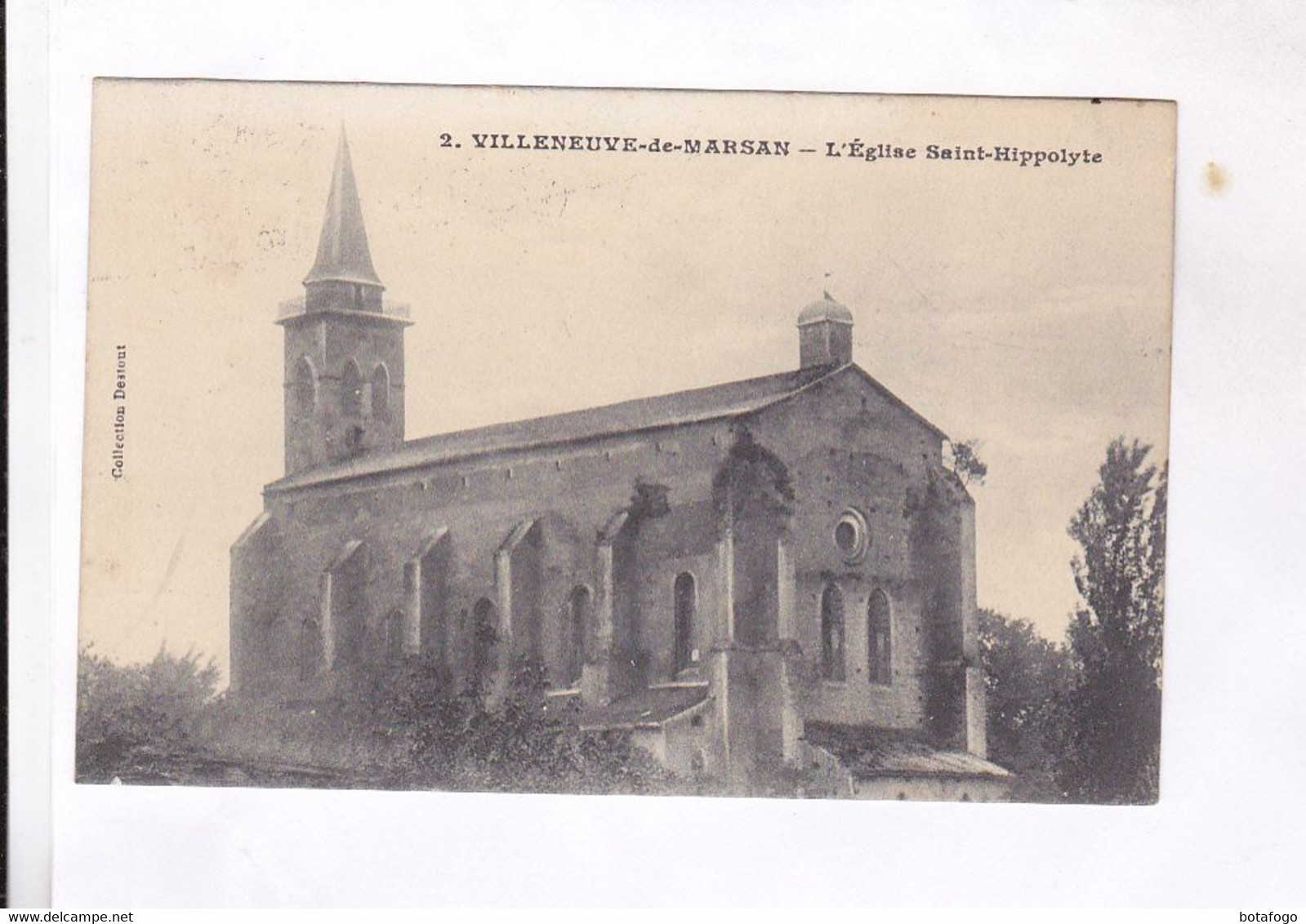 CPA    DPT 40 VILLENEUVE DE MARSAN, , EGLISE ST HYPPOLYTE En 1930! - Villeneuve De Marsan