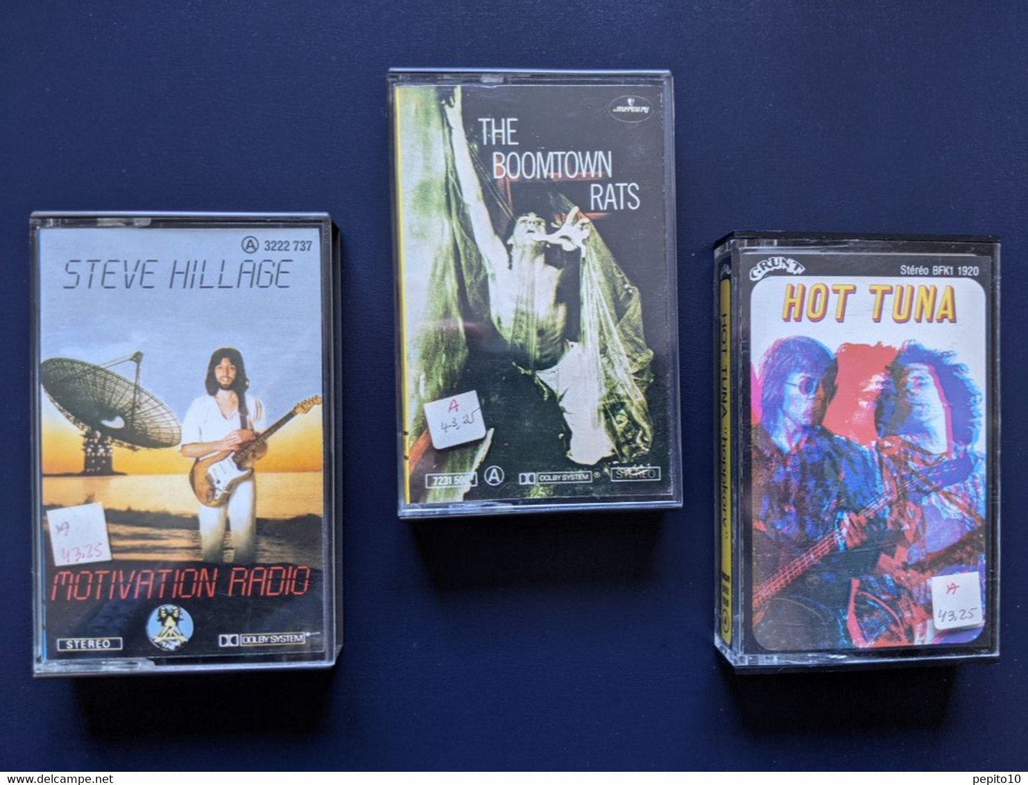 3 K7 Audio :  Steve Hillage,The Boomtown Rats, Hot Tuna. En TB état. - Cassette