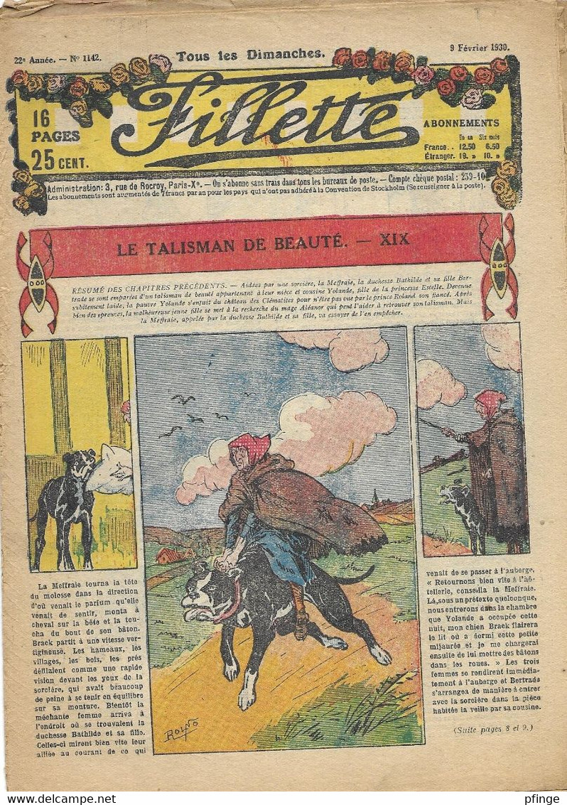 Fillette N°1142 Du 9 Février 1930 - Fillette