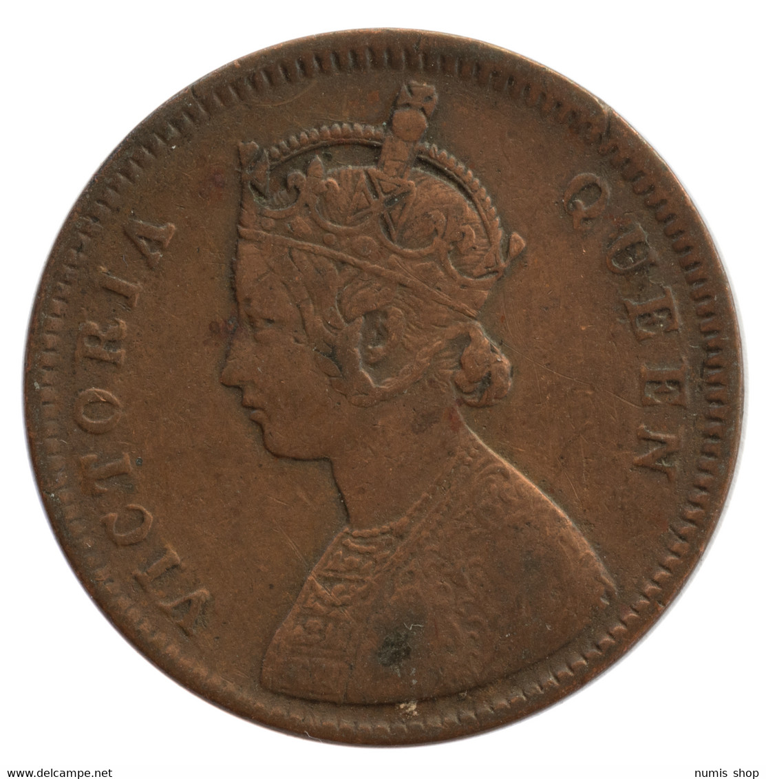 British India - UK - England - One Quarter Anna - 1862 - Victoria - VF #BO-F - Other & Unclassified