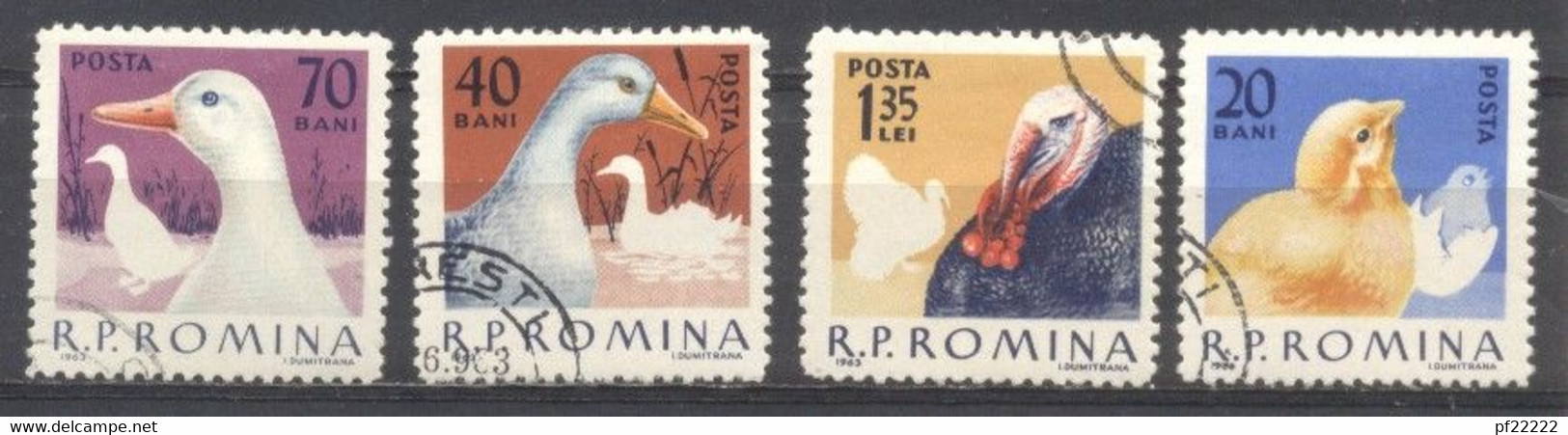 Rumania, 1963, Y&T.1908,1910,1912,1914,preobliterado, Con Goma - Otros & Sin Clasificación