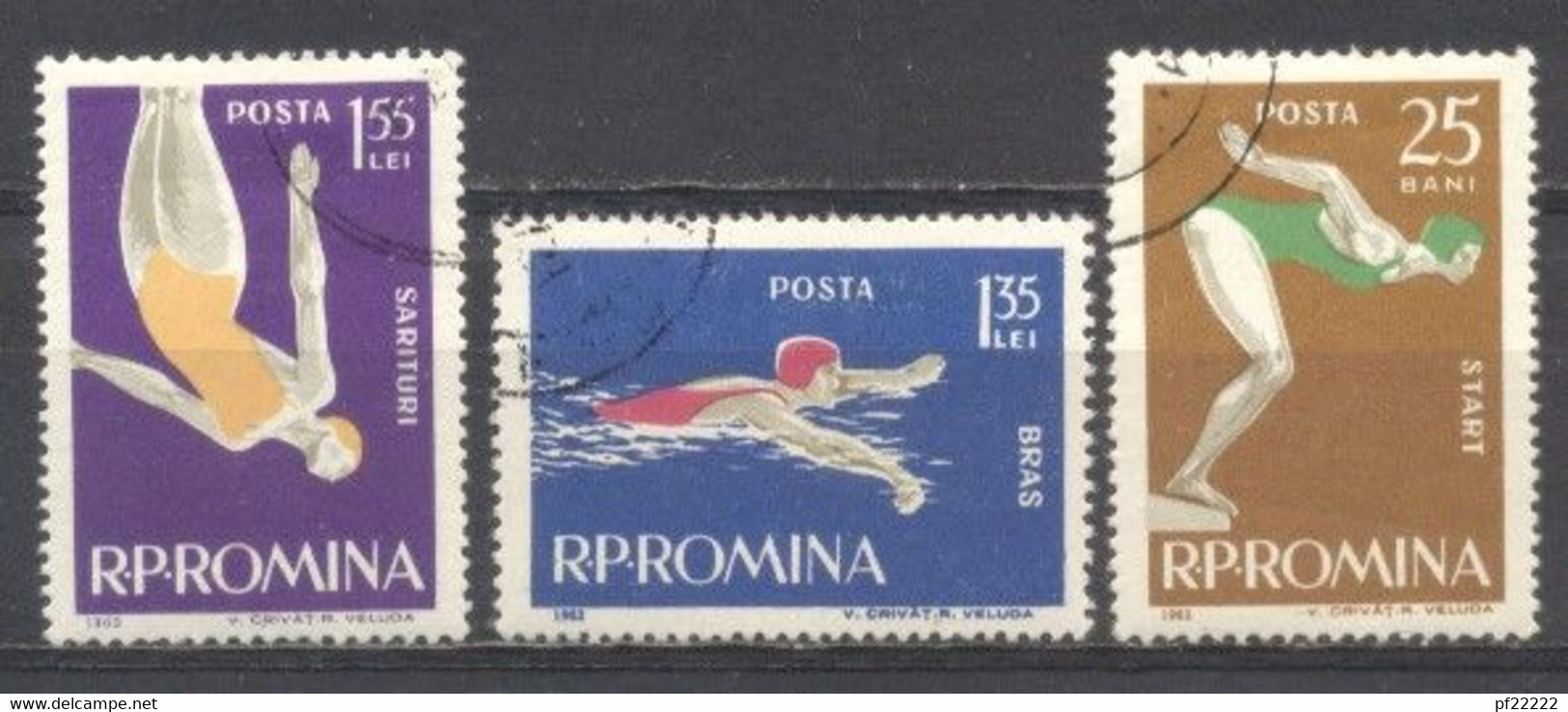Rumania, 1963, Y&T.1916,1920,1921,preobliterado, Con Goma - Other & Unclassified