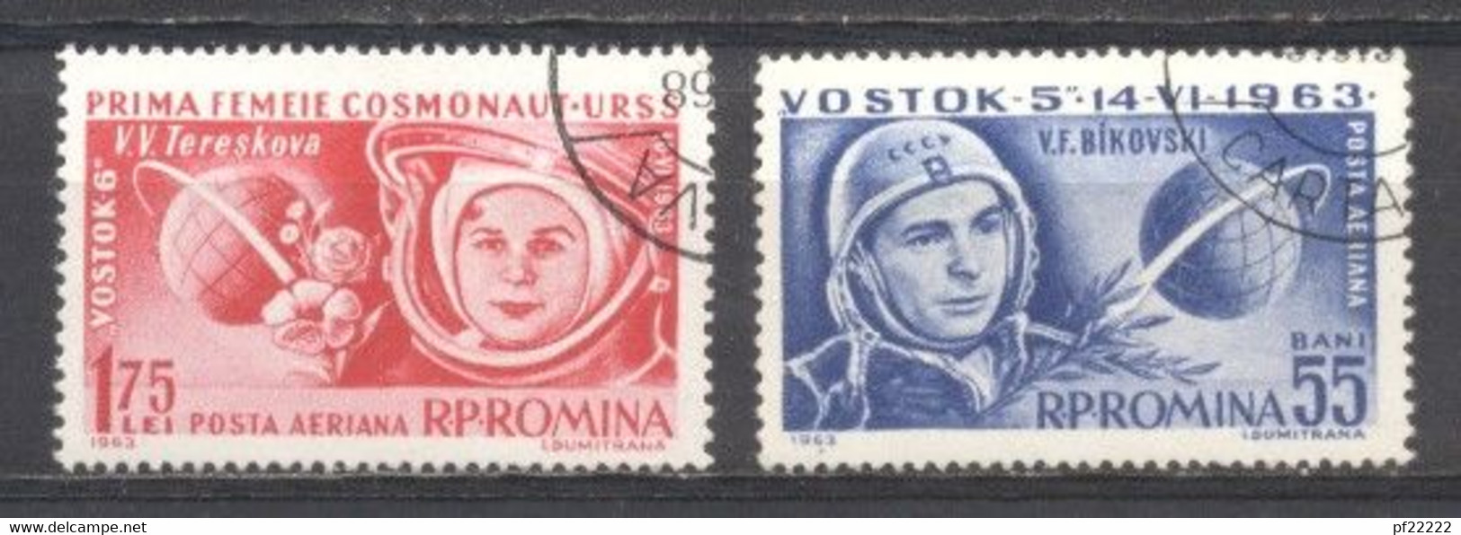 Rumania, 1963,Vostok 5&6,preobliterado, Con Goma - Otros & Sin Clasificación