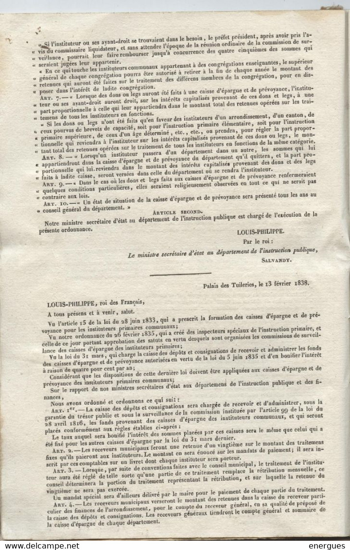 Toulouse,Caraman, Beauville,1838, Livret épargne , Rouquayrol, Instituteur; Caragoudes, Cambiac - 1800 – 1899