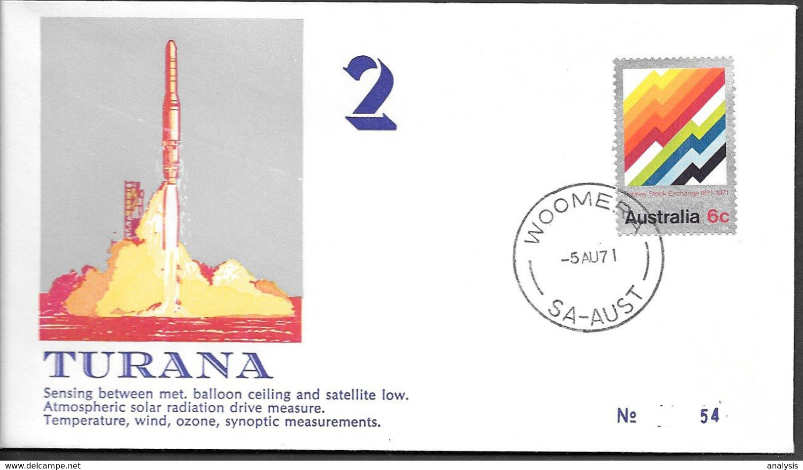 Australia Space Cover 1971. Atmospheric Rocket Turana Launch. Woomera ##02 - Ozeanien