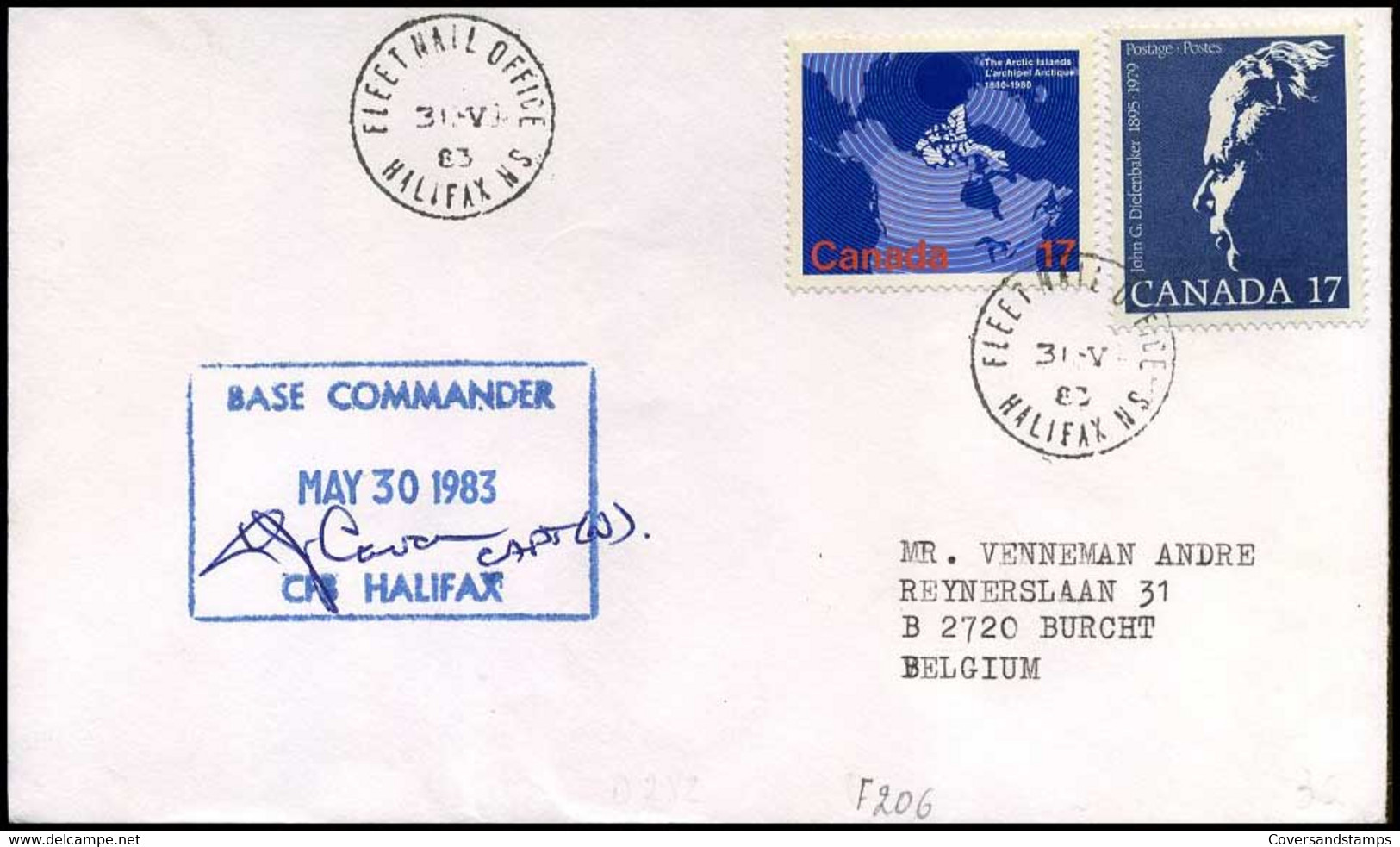 Canada - Cover To Burcht, Belgium -- CFS Halifax - Cartas & Documentos