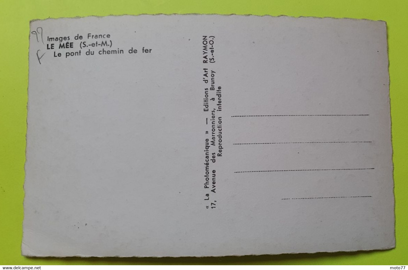 77 - SEINE ET MARNE - Le Mée - Pont Du Chemin De Fer - La Seine - Voilier Bateau - CPA Carte Postale Ancienne -vers 1950 - Le Mee Sur Seine