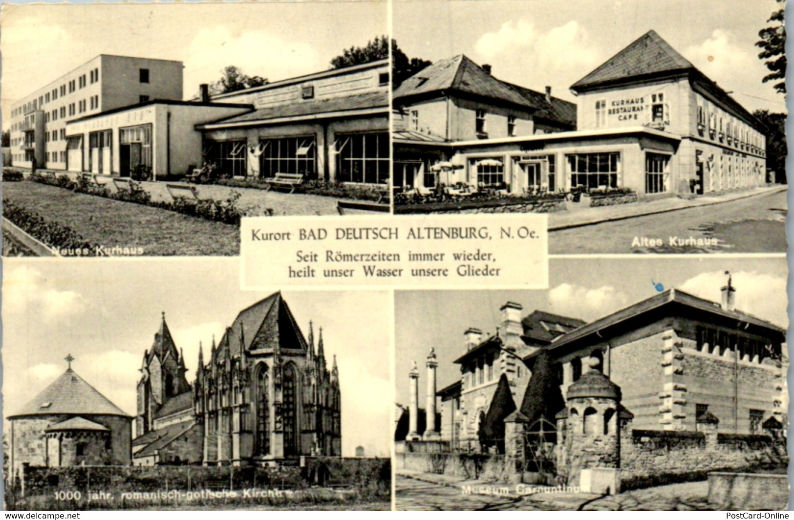 10295 - Niederösterreich - Bad Deutsch Altenburg , Kurhaus , Museum Carnuntinum , Kirche - Gelaufen 1962 - Bad Deutsch-Altenburg