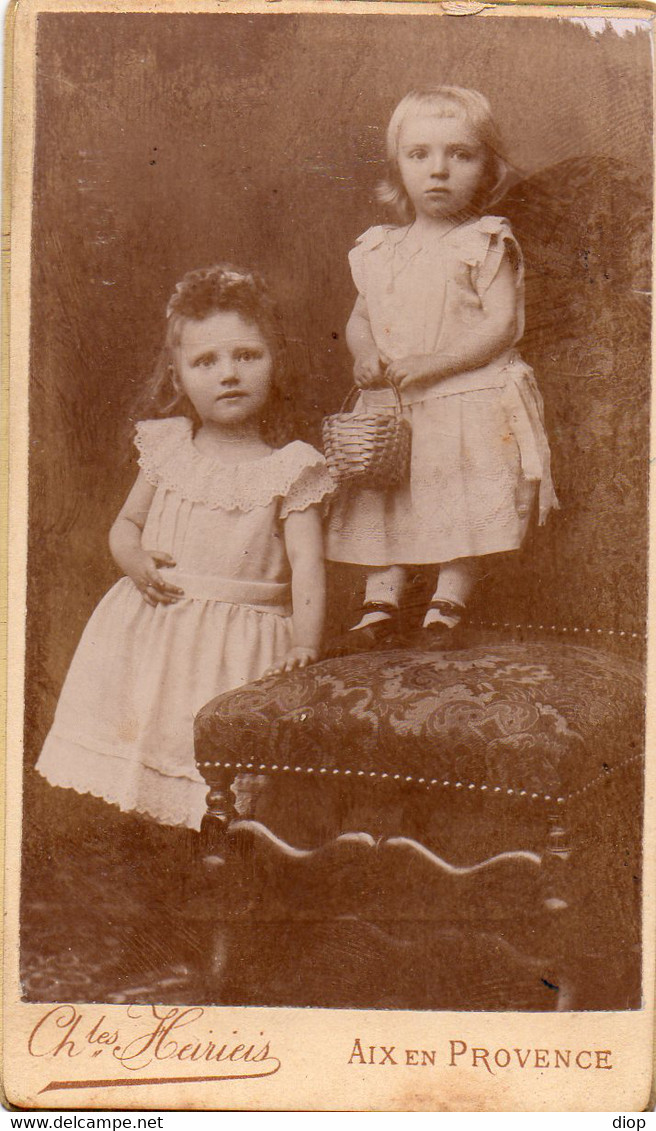 Carte De Visite Cdv, Charles Heirieis Aix En Provence, Fillette Panier - Anonieme Personen