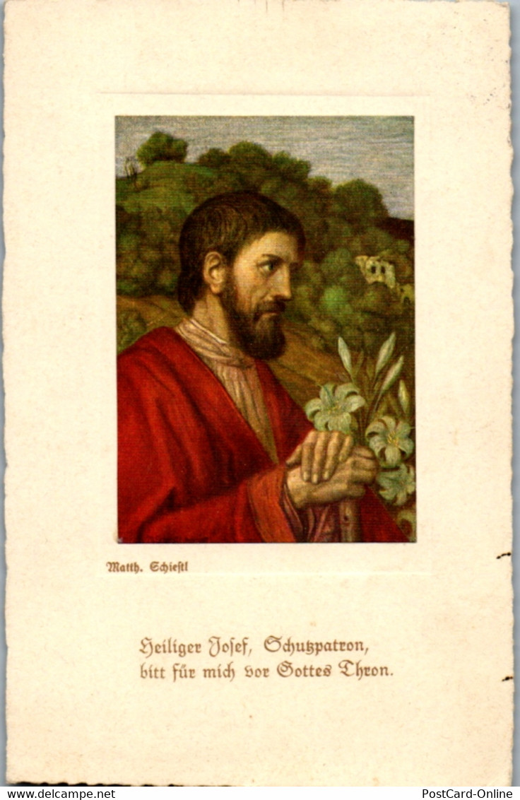 10287 -  - Heiliger Josef , Schutzpatron , Matthäus Schiestl - Gelaufen 1926 - Schiestl, Matthaeus