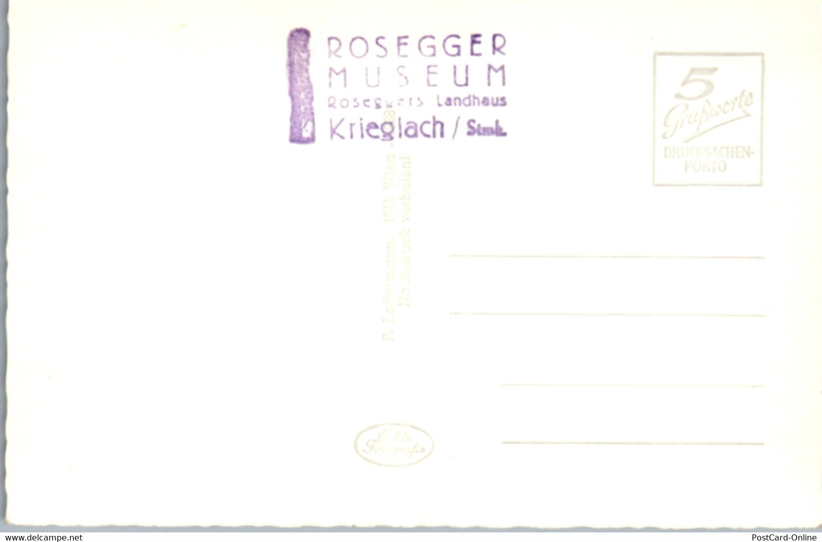 10444 - Steiermark - Krieglach , Peter Rosegger Sterbehaus , Des Dichters Sterbezimmer - Nicht Gelaufen 1968 - Krieglach