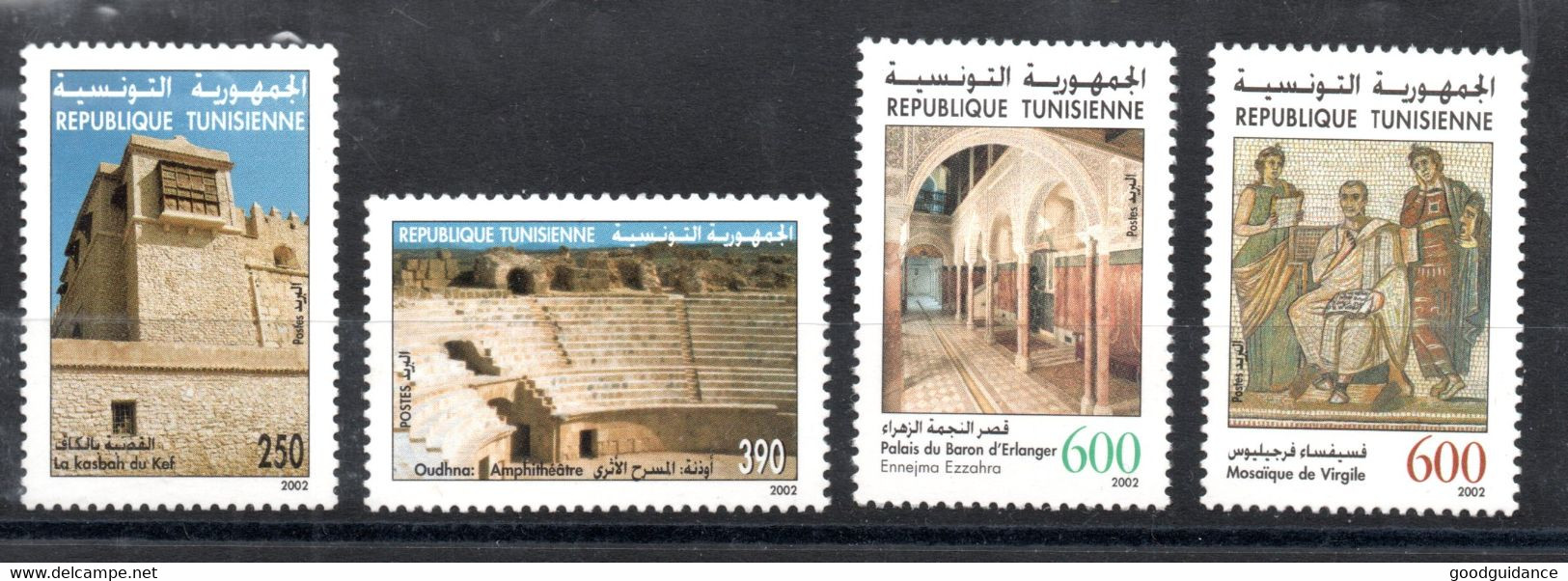 2002 - Tunisia - Archaelogical Sites And Monuments Of Tunisia - Architecture - Mosaics- Complete 4v MNH** - Archéologie