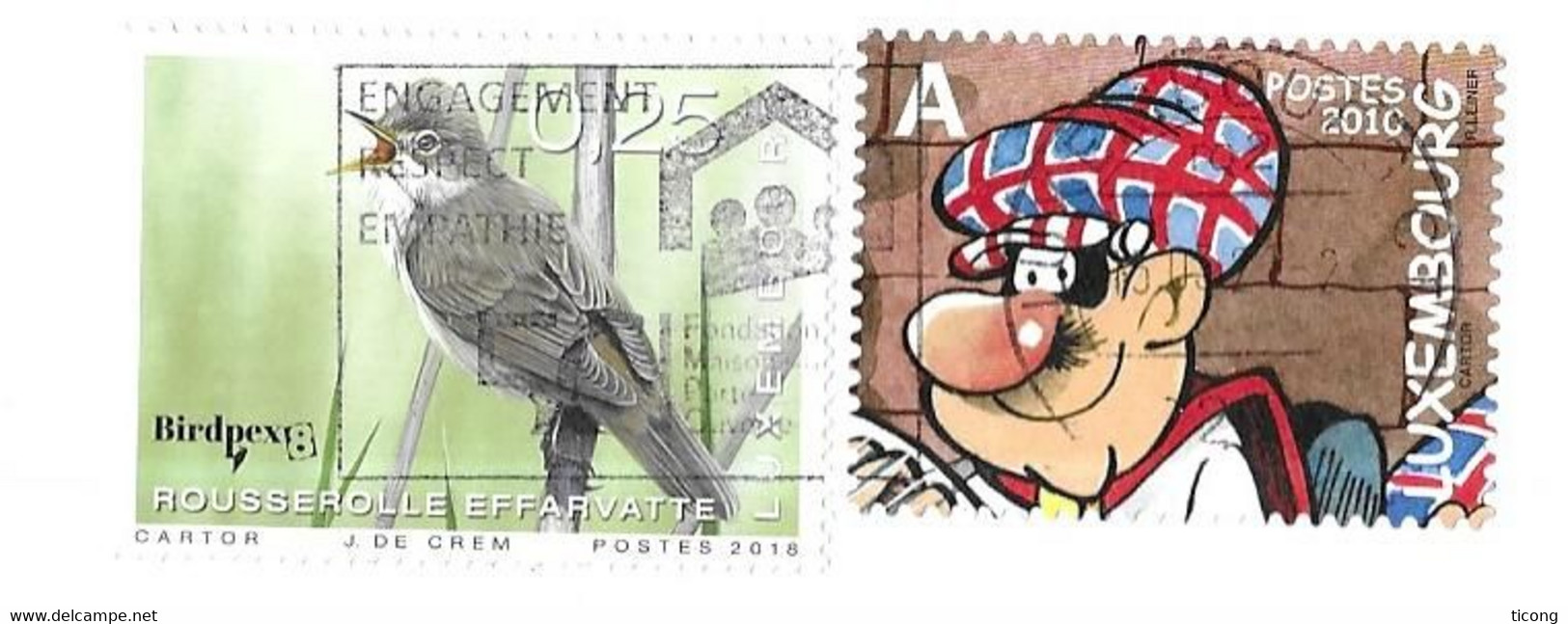 LUXEMBOURG 2021 - LETTRE ENTIERE  POUR LA FRANCE BD SUPER HEROS, OISEAU LA ROUSSEROLLE EFFARVATTE ( PETIT TIRAGE ) - Lettres & Documents