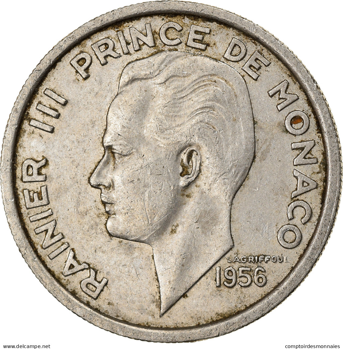Monnaie, Monaco, Rainier III, 100 Francs, Cent, 1956, TTB, Copper-nickel - 1949-1956 Francos Antiguos