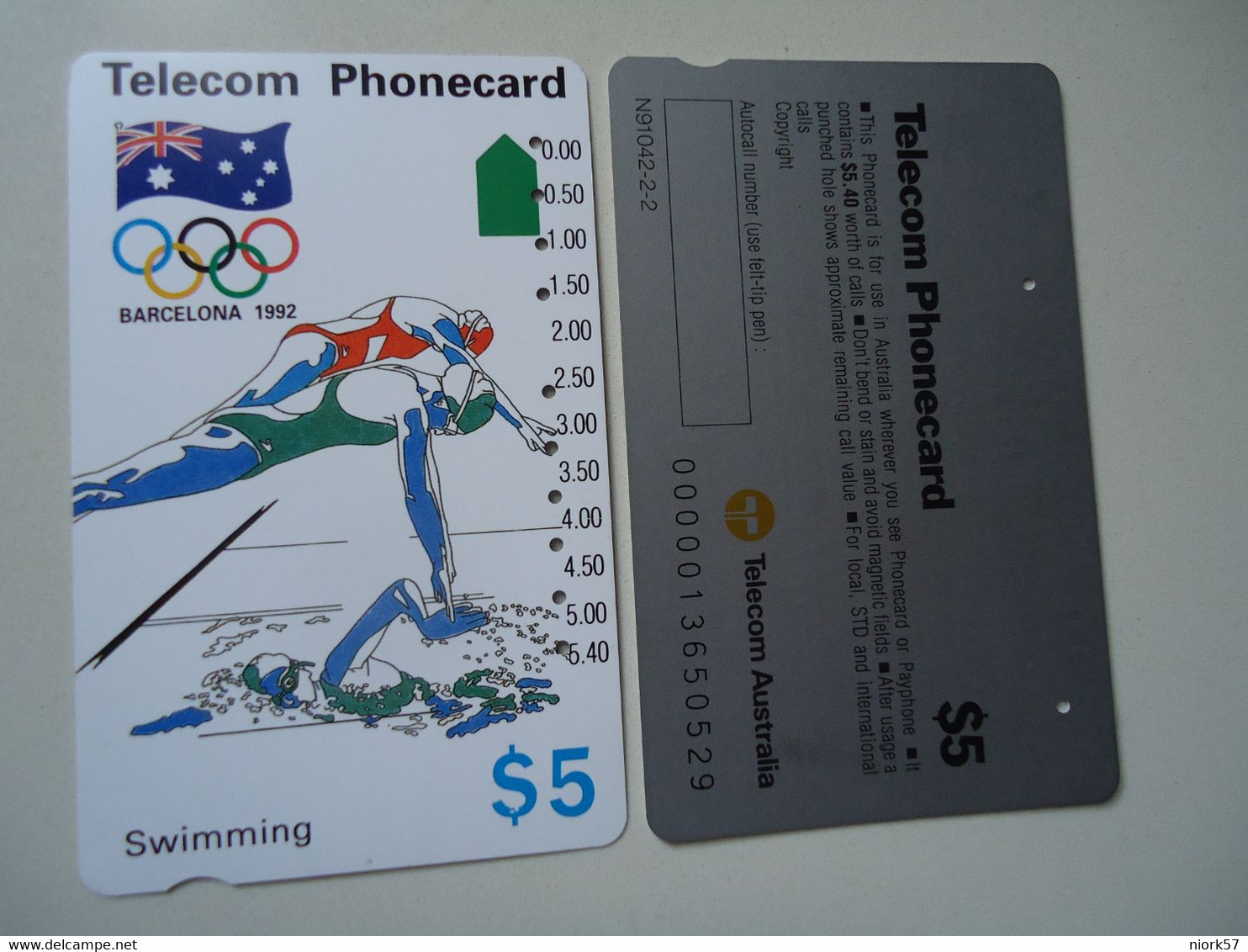 AUSTRALIA  USED   CARDS  OLYMPIC  GAMES BARCELONA 1992 - Juegos Olímpicos