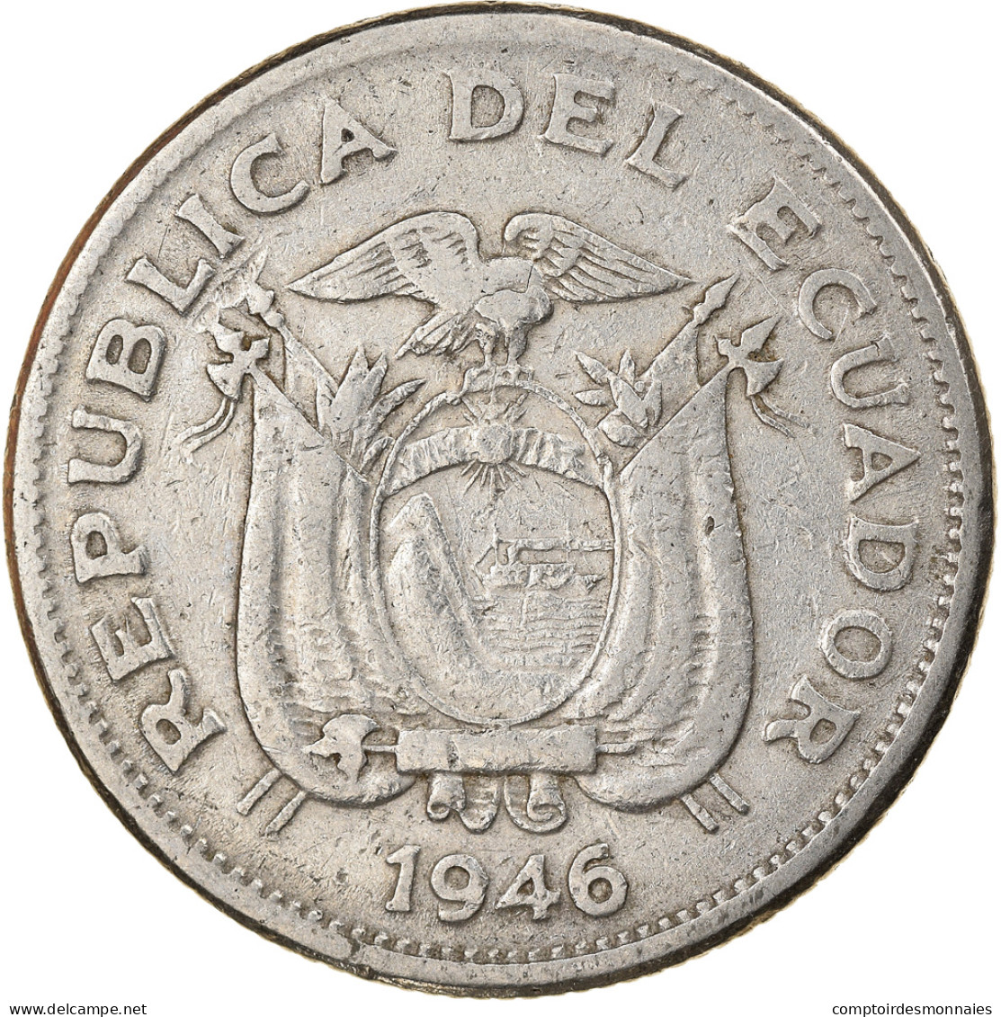 Monnaie, Équateur, Sucre, Un, 1946, TB, Nickel, KM:78.2 - Ecuador