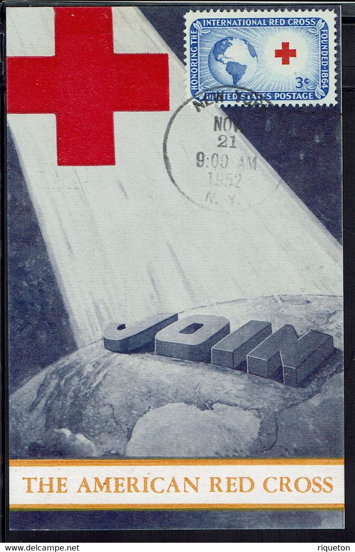Etats-Unis - Carte Maximum Croix Rouge "The American Red Cross" 1930 Fund Campaign - New York 21 Nov. 1952 - TB - - Maximum Cards