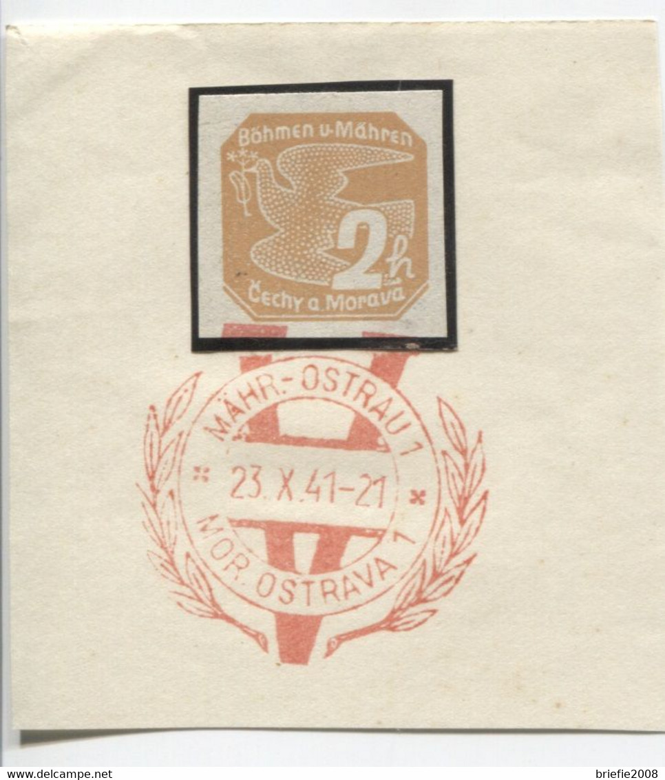 Böhmen Und Mähren 23.10.41 Sonderstempel 71 Briefstück, Mährisch-Ostrau Viktoria - Covers & Documents