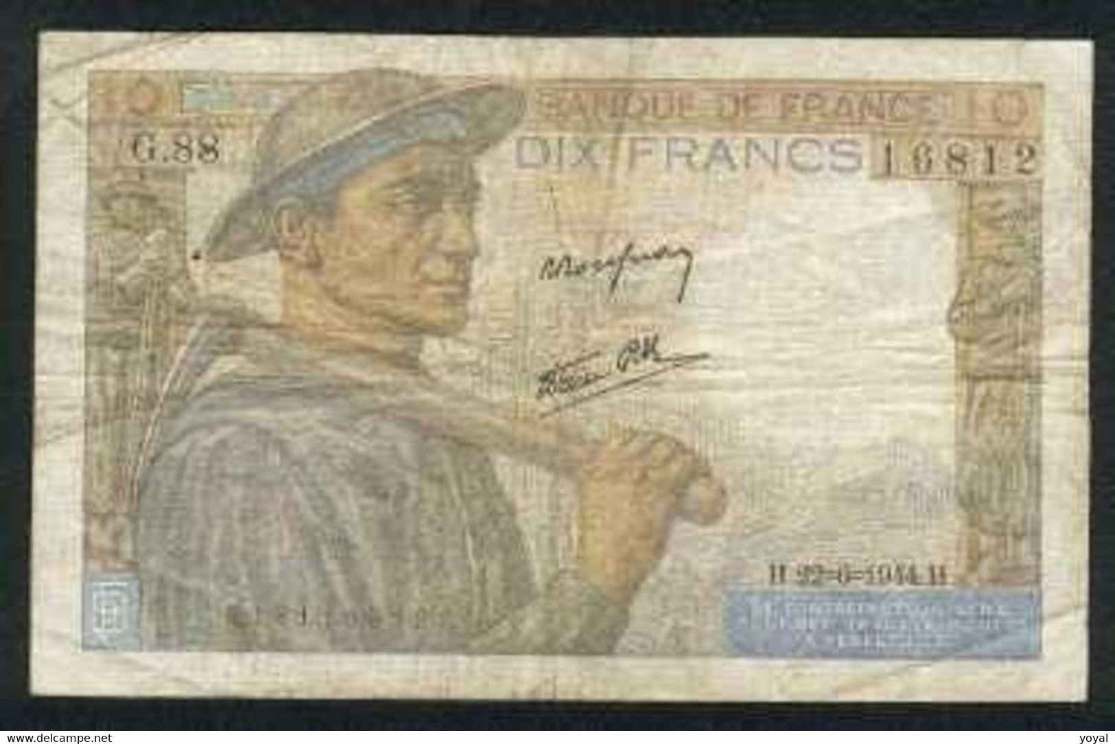 10f Mineur 22/6/44 (4) - 10 F 1941-1949 ''Mineur''