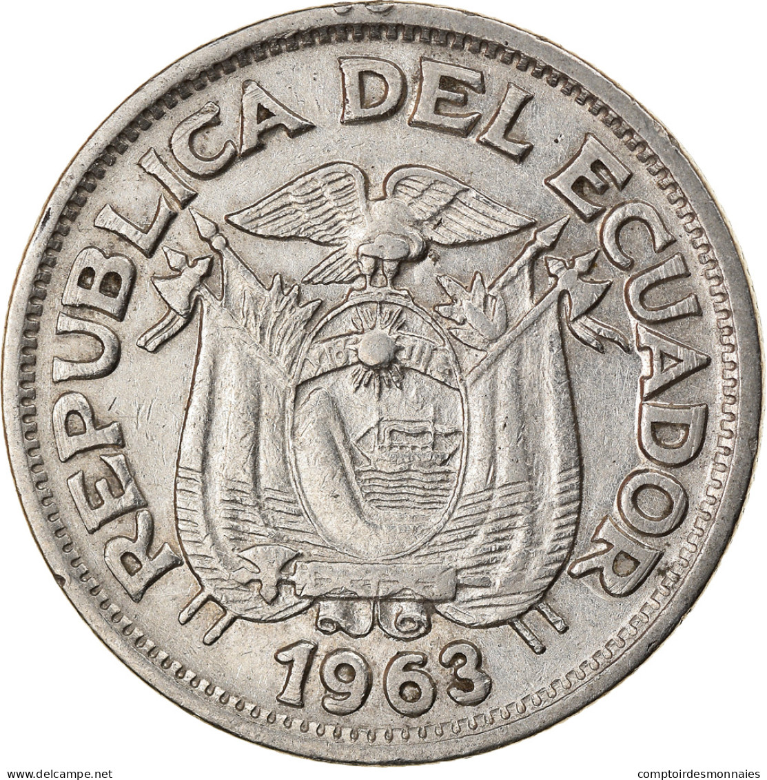 Monnaie, Équateur, 50 Centavos, Cincuenta, 1963, TTB, Nickel Clad Steel, KM:81 - Ecuador