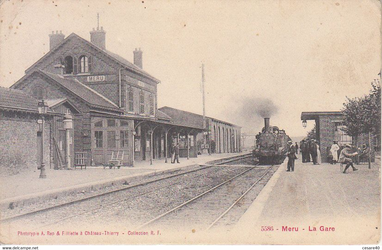 FRANCIA - MERU - Gare Et Train, Animata, Viag.1905 - M-21-157 - Sonstige & Ohne Zuordnung