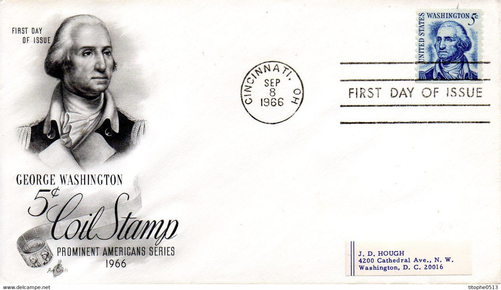 USA. N°796 De 1966 Sur Enveloppe 1er Jour. G. Washington. - George Washington