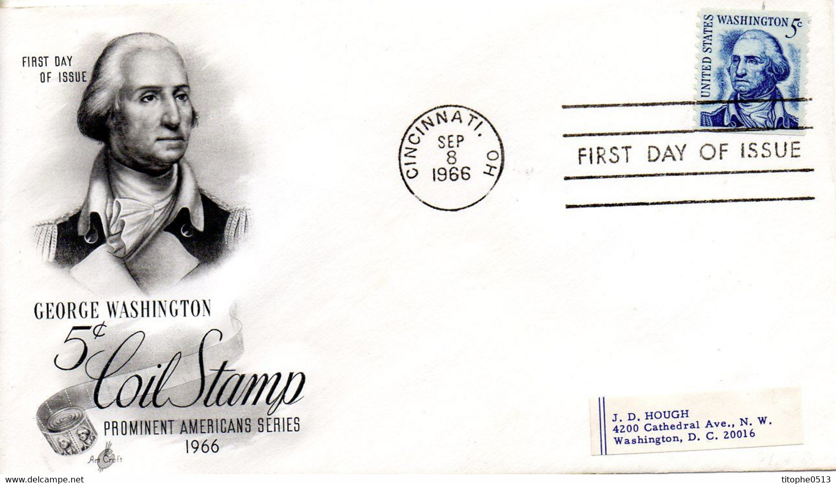 USA. N°796 De 1966 Sur Enveloppe 1er Jour. G. Washington. - George Washington