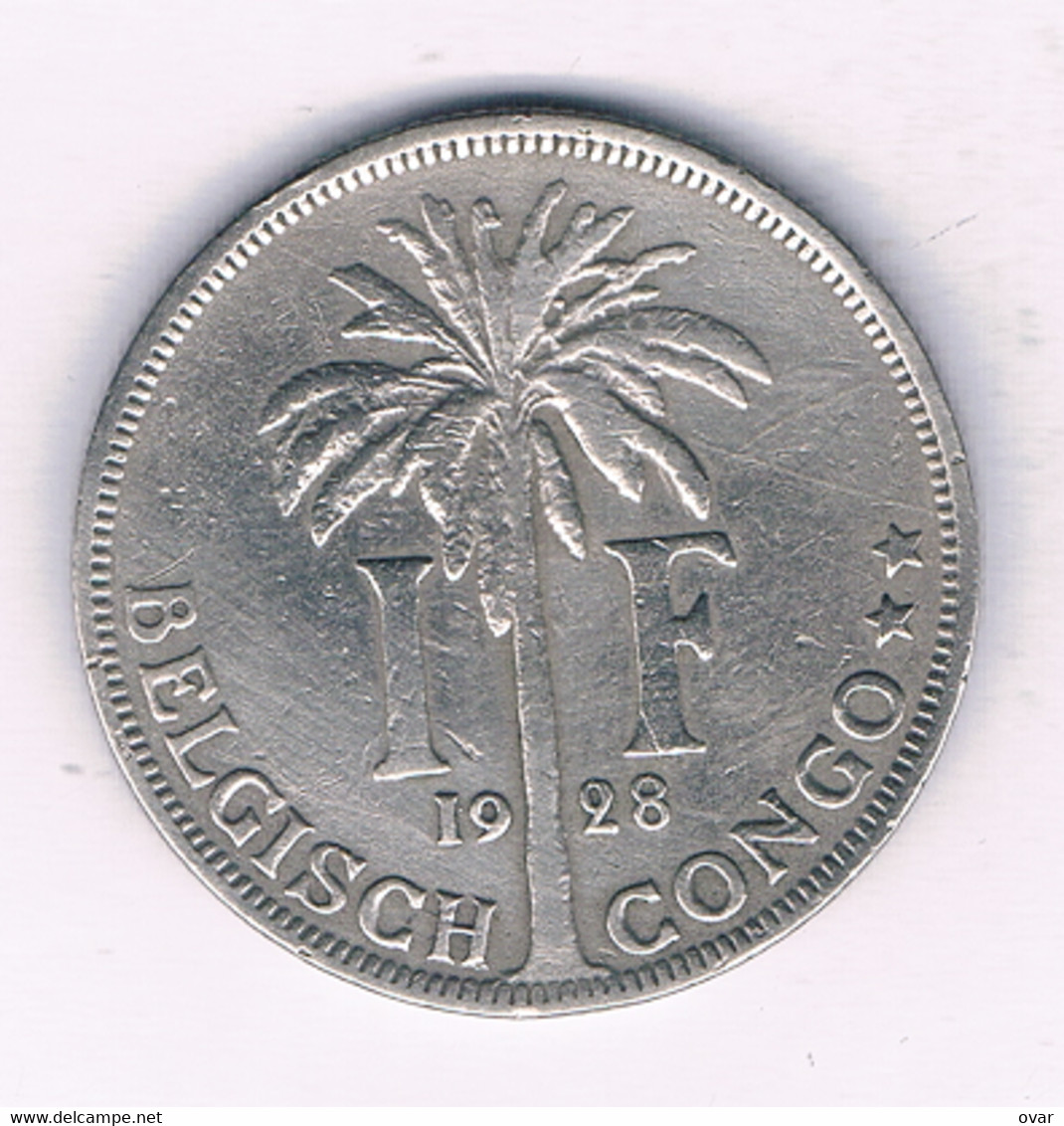 1 FRANC 1928 BELGISCH CONGO /4084/ - 1910-1934: Albert I