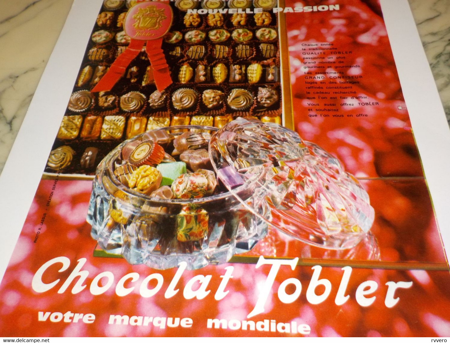 ANCIENNE PUBLICITE NOUVELLE PASSION CHOCOLAT TOBLER 1964 - Other & Unclassified