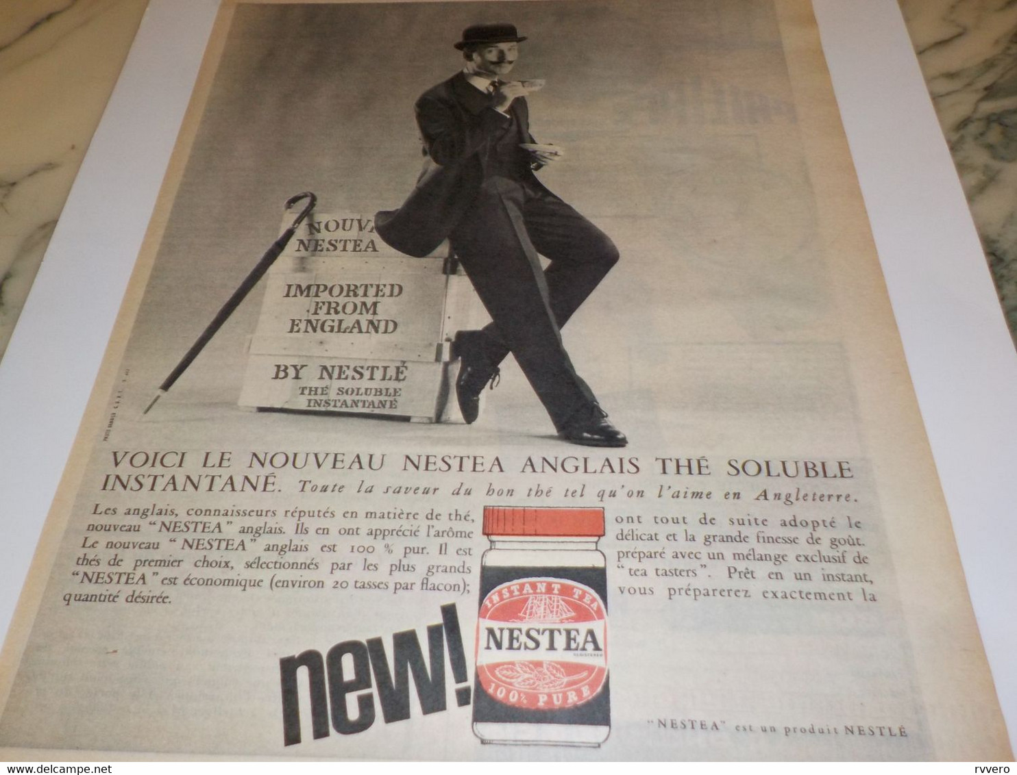 ANCIENNE PUBLICITE THE ANGLAIS DE NESTEA   1962 - Other & Unclassified