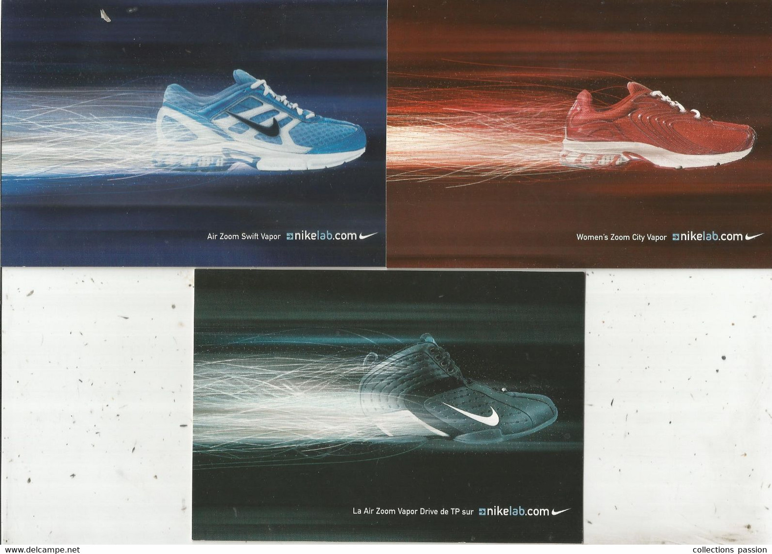 Cp, Publicité , NIKE , Chaussure De Sports , Vierges , LOT DE 3 CARTES POSTALES - Advertising