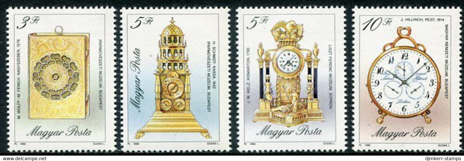 HUNGARY 1990 Antique Clocks MNH / **.  Michel 4120-23 - Neufs