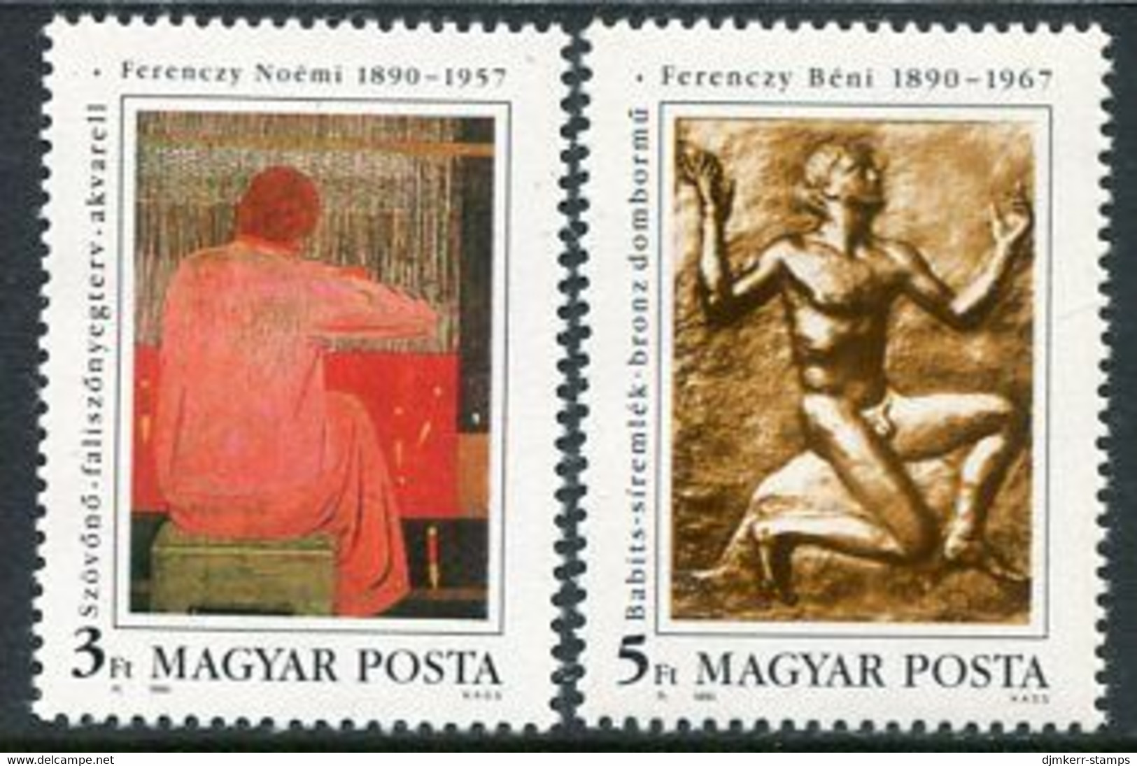 HUNGARY 1990 Artists' Centenaries MNH / **.  Michel 4095-96 - Unused Stamps