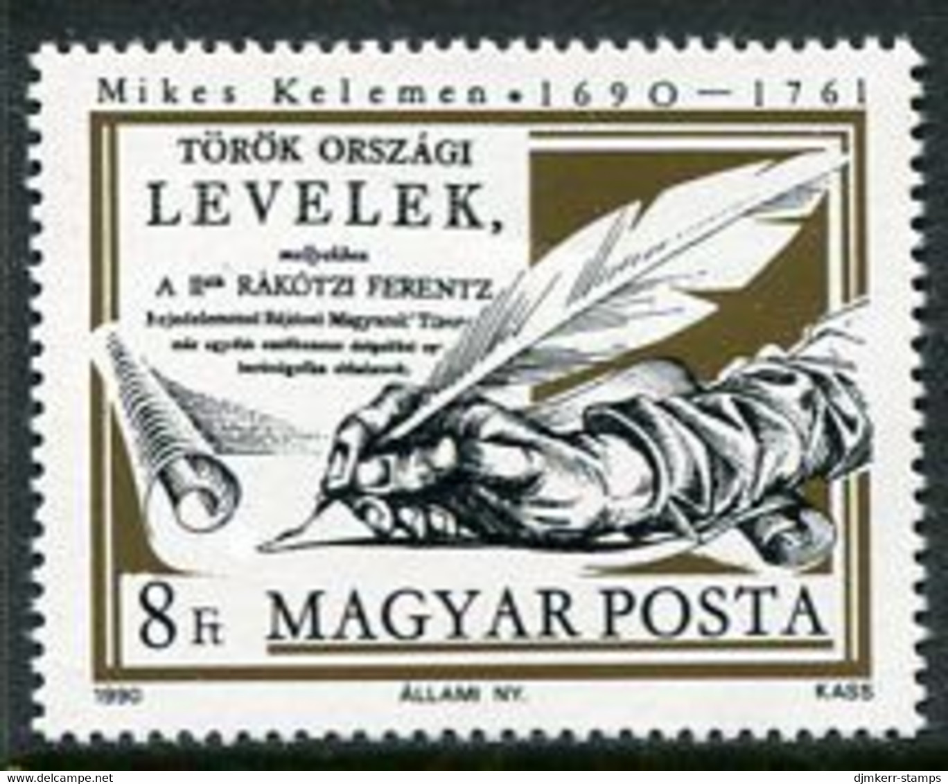 HUNGARY 1990 Mikes Tercentenary MNH / **.  Michel 4094 - Unused Stamps