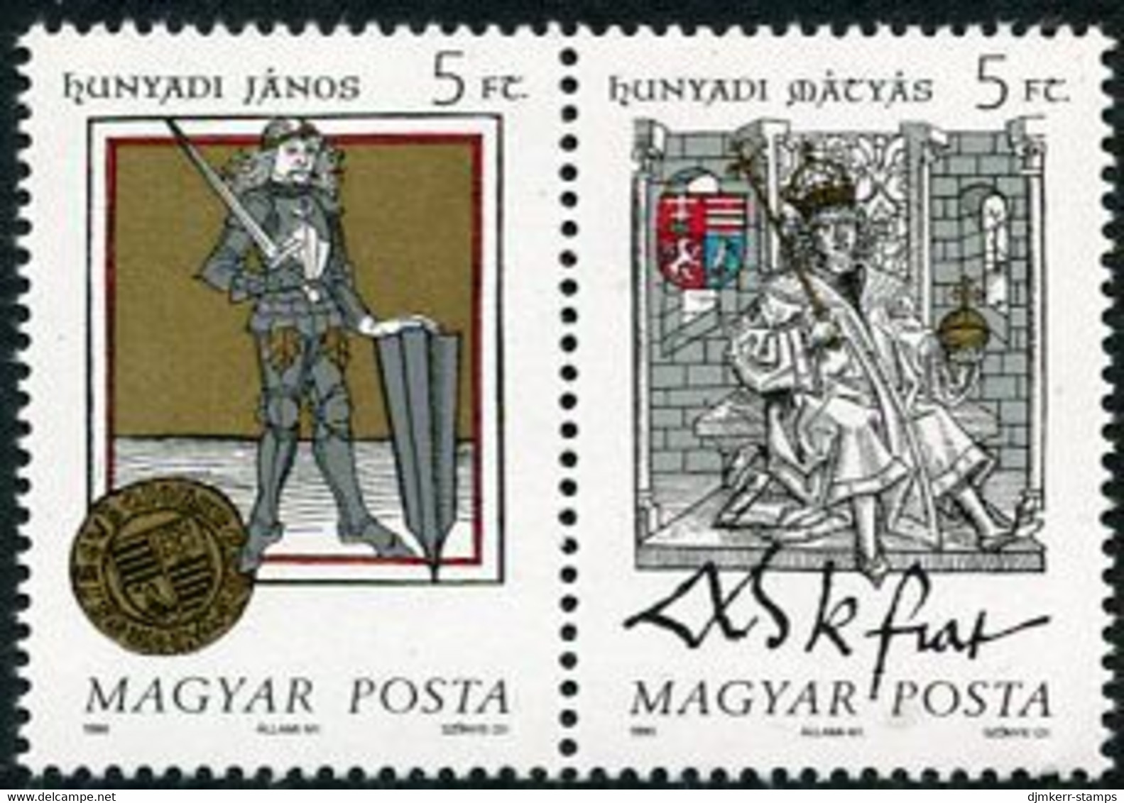 HUNGARY 1990 Hungarian Kings III MNH / **.  Michel 4085 Zf - Ongebruikt