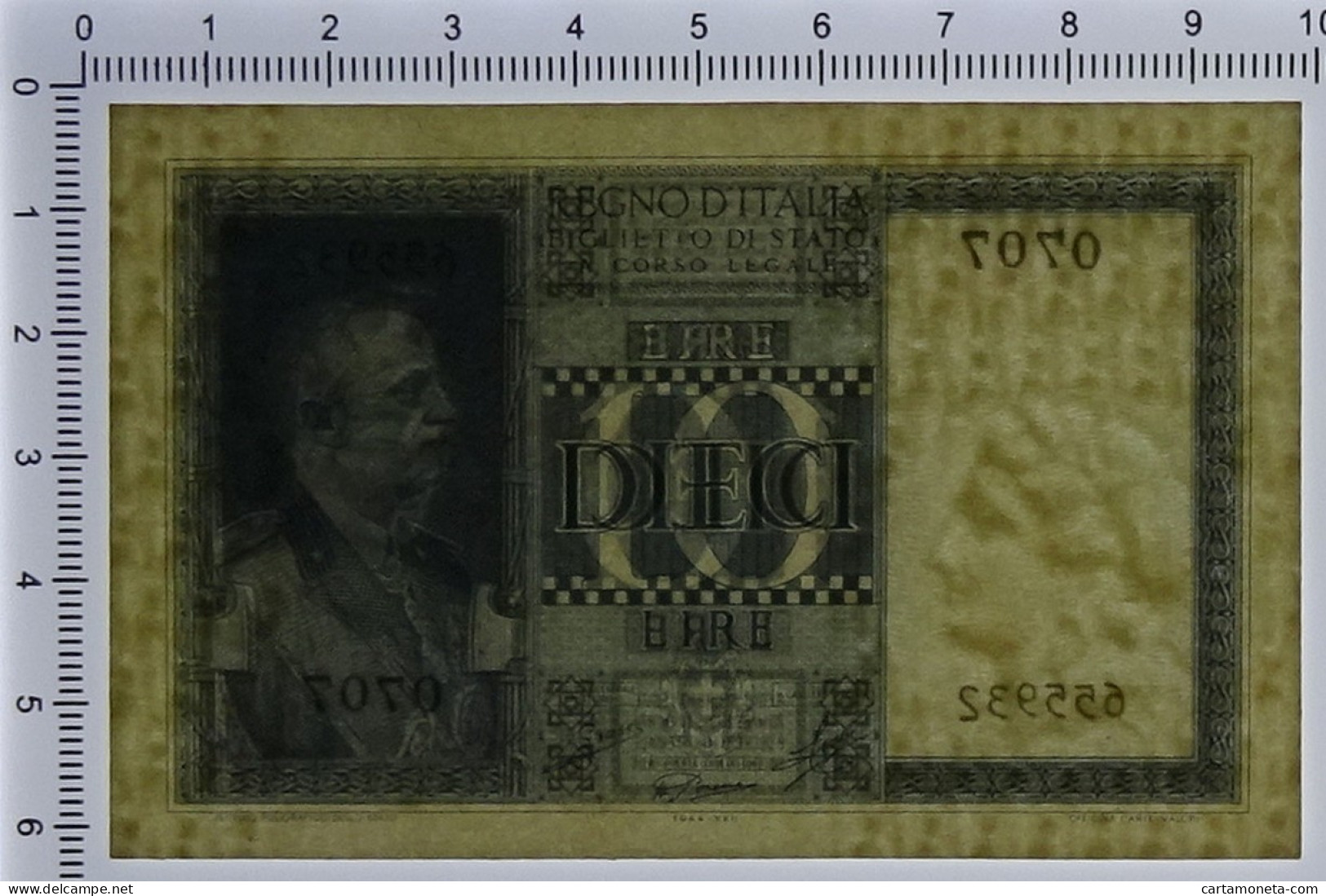 10 LIRE BIGLIETTO DI STATO VITTORIO EMANUELE III FASCIO 1944 XXII QFDS - Otros