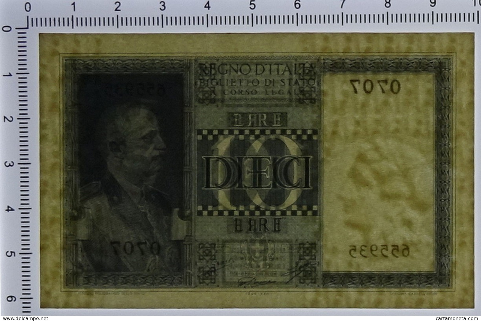 10 LIRE BIGLIETTO DI STATO VITTORIO EMANUELE III FASCIO 1944 XXII QFDS - Otros