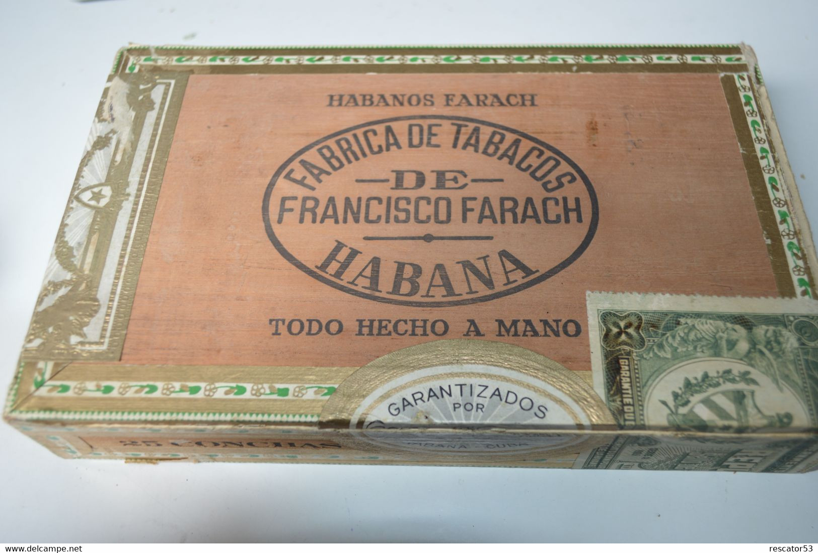 Rare Boite En Bois à Cigares Marque Francisco Farach Habana Cuba   Format 21 X 13 X 4 Cm - Andere & Zonder Classificatie