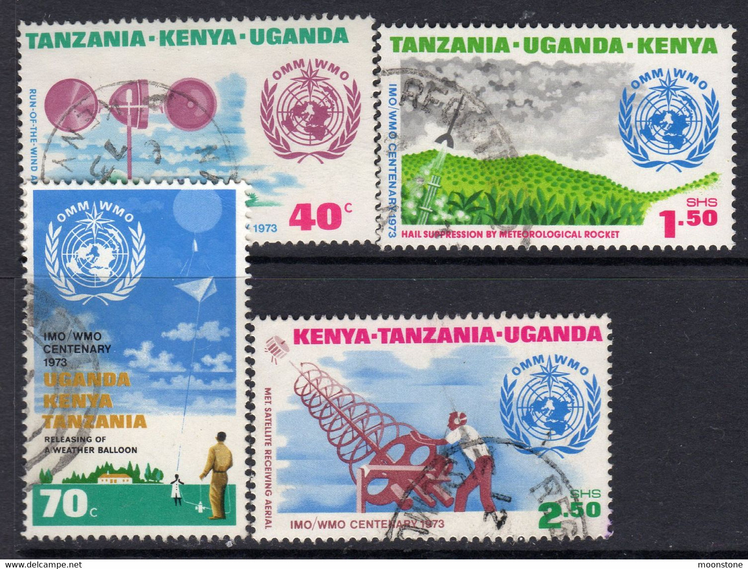 Kenya, Uganda & Tanzania 1973 IMO / WMO Centenary Set Of 4, Used, SG 325/8 (BA2) - Kenya, Uganda & Tanzania